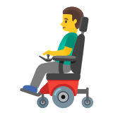 👨‍🦼 Mann in Elektrischem Rollstuhl Emoji von Google