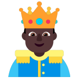 🤴🏿 Prince: Dark Skin Tone, Emoji by Microsoft