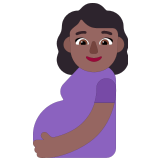 🤰🏾 Беременная Женщина: Темный Тон Кожи, смайлик от Microsoft