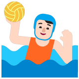 🤽🏻 Person Playing Water Polo: Light Skin Tone, Emoji by Microsoft