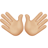 👐🏼 Mains Ouvertes : Peau Moyennement Claire Emoji par Apple