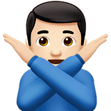 🙅🏻‍♂️ Homme Faisant Un Geste D’interdiction : Peau Claire Emoji par Apple
