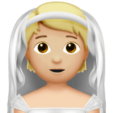 👰🏼 Personne Mariée Avec Voile : Peau Moyennement Claire Emoji par Apple