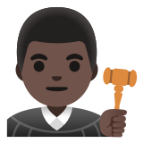 👨🏿‍⚖️ Man Judge: Dark Skin Tone, Emoji by Google