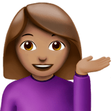 💁🏽‍♀️ Woman Tipping Hand: Medium Skin Tone, Emoji by Apple