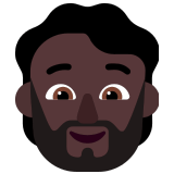 🧔🏿 Person: Dark Skin Tone, Beard, Emoji by Microsoft