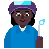 👩🏿‍🏭 Fabrikarbeiterin: Dunkle Hautfarbe Emoji von Microsoft
