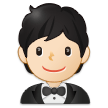 🤵🏻 Person in Tuxedo: Light Skin Tone, Emoji by Samsung