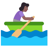 🚣🏾‍♀️ Woman Rowing Boat: Medium-Dark Skin Tone, Emoji by Microsoft