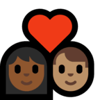 👩🏾‍❤️‍👨🏽 Couple with Heart: Woman, Man, Medium-Dark Skin Tone, Medium Skin Tone, Emoji by Microsoft