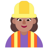 👷🏽‍♀️ Bauarbeiterin: Mittlere Hautfarbe Emoji von Microsoft