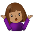 🤷🏽‍♀️ Femme Qui Hausse Les Épaules : Peau Légèrement Mate Emoji par Samsung