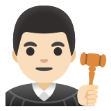 👨🏻‍⚖️ Juge Homme : Peau Claire Emoji par Google