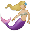 🧜🏼‍♀️ Meerjungfrau: Mittelhelle Hautfarbe Emoji von Samsung
