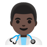 👨🏿‍⚕️ Arzt: Dunkle Hautfarbe Emoji von Google