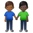 👨🏾‍🤝‍👨🏿 Händchen Haltende Männer: Mitteldunkle Hautfarbe, Dunkle Hautfarbe Emoji von Samsung
