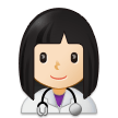 👩🏻‍⚕️ Woman Health Worker: Light Skin Tone, Emoji by Samsung