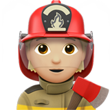 🧑🏼‍🚒 Firefighter: Medium-Light Skin Tone, Emoji by Apple
