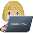 👩🏼‍💻 Woman Technologist: Medium-Light Skin Tone, Emoji by Samsung
