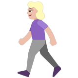 🚶🏼‍♀️ Woman Walking: Medium-Light Skin Tone, Emoji by Microsoft