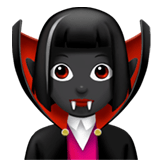 🧛🏿‍♀️ Woman Vampire: Dark Skin Tone, Emoji by Apple