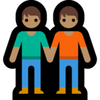 🧑🏽‍🤝‍🧑🏽 Deux Personnes Se Tenant La Main : Peau Légèrement Mate Emoji par Microsoft
