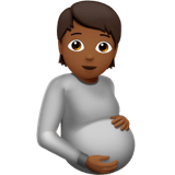🫄🏾 Pregnant Person: Medium-Dark Skin Tone, Emoji by Apple