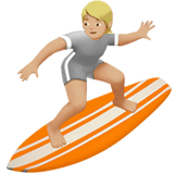 🏄🏼 Серфинг: Светлый Тон Кожи, смайлик от Apple