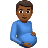 🫃🏾 Pregnant Man: Medium-Dark Skin Tone, Emoji by Apple