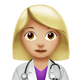 👩🏼‍⚕️ Woman Health Worker: Medium-Light Skin Tone, Emoji by Apple