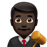 👨🏿‍⚖️ Man Judge: Dark Skin Tone, Emoji by Apple