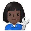👩🏿‍🔧 Woman Mechanic: Dark Skin Tone, Emoji by Samsung