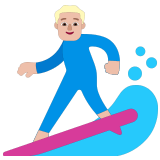 🏄🏼‍♂️ Man Surfing: Medium-Light Skin Tone, Emoji by Microsoft