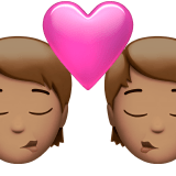 💏🏽 Kiss: Medium Skin Tone, Emoji by Apple