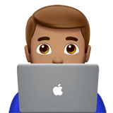 👨🏽‍💻 Man Technologist: Medium Skin Tone, Emoji by Apple