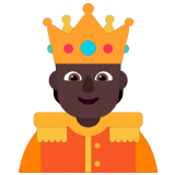 🫅🏿 Person with Crown: Dark Skin Tone, Emoji by Microsoft