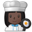👩🏿‍🍳 Woman Cook: Dark Skin Tone, Emoji by Samsung
