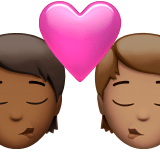 🧑🏾‍❤️‍💋‍🧑🏽 Kiss: Person, Person, Medium-Dark Skin Tone, Medium Skin Tone, Emoji by Apple