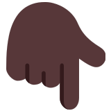 👇🏿 Backhand Index Pointing Down: Dark Skin Tone, Emoji by Microsoft