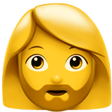 🧔‍♀️ Woman: Beard, Emoji by Apple
