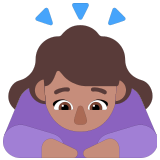 🙇🏽‍♀️ Woman Bowing: Medium Skin Tone, Emoji by Microsoft