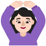 🙆🏻‍♀️ Woman Gesturing Ok: Light Skin Tone, Emoji by Microsoft