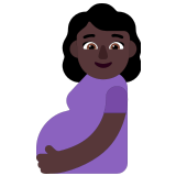 🤰🏿 Беременная Женщина: Очень Темный Тон Кожи, смайлик от Microsoft