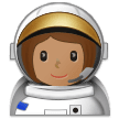 👩🏽‍🚀 Astronautin: Mittlere Hautfarbe Emoji von Samsung