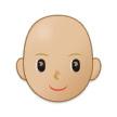 👩🏼‍🦲 Woman: Medium-Light Skin Tone, Bald, Emoji by Samsung