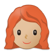 👩🏼‍🦰 Woman: Medium-Light Skin Tone, Red Hair, Emoji by Samsung
