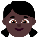 👧🏿 Fille : Peau Foncée Emoji par Microsoft