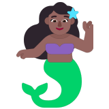 🧜🏾‍♀️ Mermaid: Medium-Dark Skin Tone, Emoji by Microsoft
