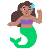 🧜🏽‍♀️ Sirène : Peau Légèrement Mate Emoji par Microsoft