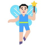 🧚🏻‍♂️ Man Fairy: Light Skin Tone, Emoji by Microsoft